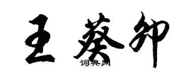 胡問遂王葵卯行書個性簽名怎么寫