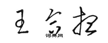 駱恆光王合想草書個性簽名怎么寫