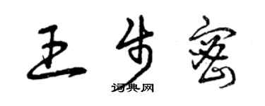 曾慶福王步密草書個性簽名怎么寫