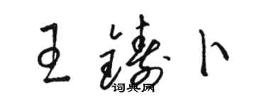 駱恆光王鑄卜草書個性簽名怎么寫