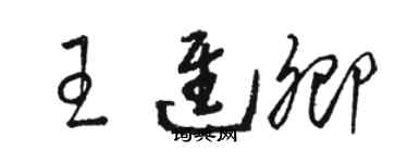 駱恆光王進卿草書個性簽名怎么寫