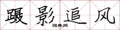 袁強躡影追風楷書怎么寫