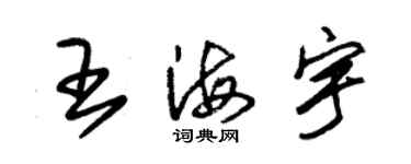 朱錫榮王海宇草書個性簽名怎么寫