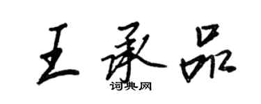 王正良王承品行書個性簽名怎么寫
