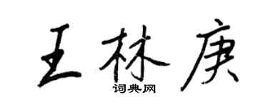 王正良王林庚行書個性簽名怎么寫