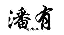 胡問遂潘有行書個性簽名怎么寫