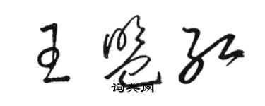 駱恆光王盟紅草書個性簽名怎么寫