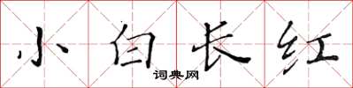 黃華生小白長紅楷書怎么寫