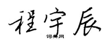 王正良程宇辰行書個性簽名怎么寫