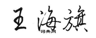 駱恆光王海旗行書個性簽名怎么寫