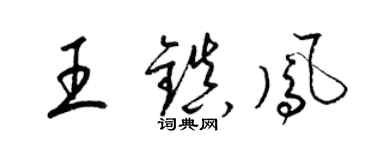 梁錦英王鎮鳳草書個性簽名怎么寫