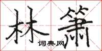 駱恆光林簫楷書怎么寫