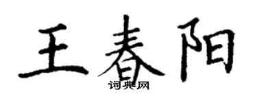 丁謙王春陽楷書個性簽名怎么寫