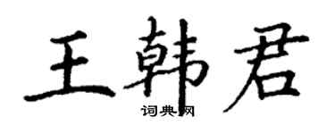丁謙王韓君楷書個性簽名怎么寫