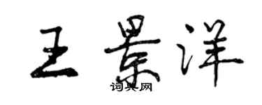 曾慶福王景洋行書個性簽名怎么寫