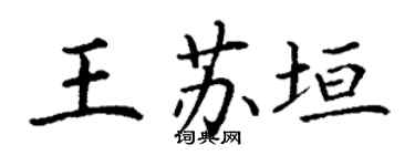 丁謙王蘇垣楷書個性簽名怎么寫