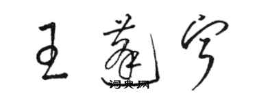 駱恆光王蓬寧草書個性簽名怎么寫