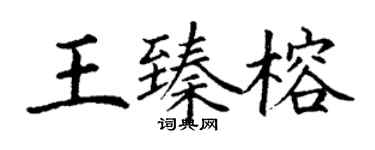 丁謙王臻榕楷書個性簽名怎么寫
