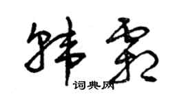 曾慶福韓霜草書個性簽名怎么寫