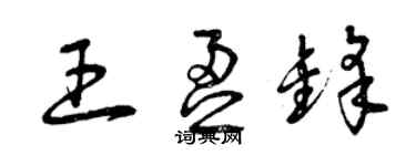 曾慶福王盈鋒草書個性簽名怎么寫