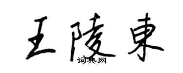 王正良王陵東行書個性簽名怎么寫