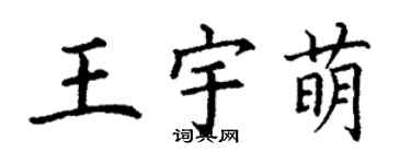 丁謙王宇萌楷書個性簽名怎么寫