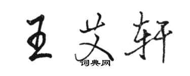 駱恆光王艾軒行書個性簽名怎么寫