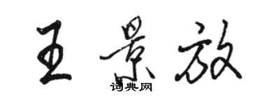 駱恆光王景放行書個性簽名怎么寫