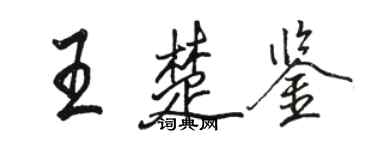 駱恆光王楚鑒行書個性簽名怎么寫