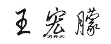 駱恆光王宏朦行書個性簽名怎么寫