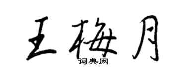 王正良王梅月行書個性簽名怎么寫