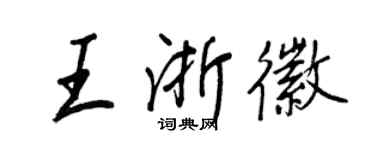王正良王浙徽行書個性簽名怎么寫
