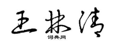 曾慶福王林清草書個性簽名怎么寫