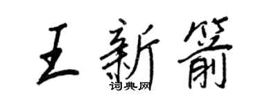 王正良王新箭行書個性簽名怎么寫