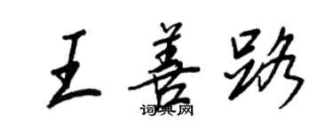 王正良王善路行書個性簽名怎么寫