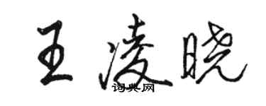 駱恆光王凌曉行書個性簽名怎么寫