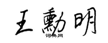 王正良王勛明行書個性簽名怎么寫