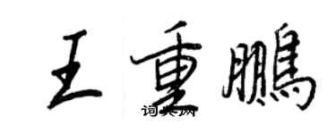 王正良王重鵬行書個性簽名怎么寫