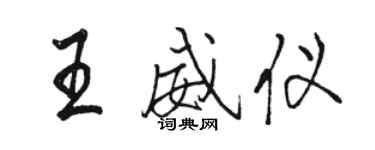 駱恆光王威儀行書個性簽名怎么寫