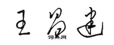 駱恆光王昌建草書個性簽名怎么寫