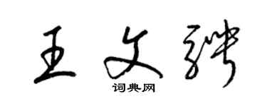 梁錦英王文騁草書個性簽名怎么寫