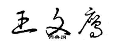 曾慶福王文鷹草書個性簽名怎么寫