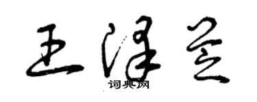 曾慶福王澤芝草書個性簽名怎么寫