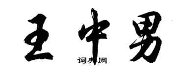 胡問遂王中男行書個性簽名怎么寫