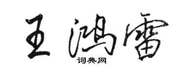 駱恆光王鴻雷行書個性簽名怎么寫