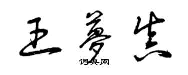 曾慶福王夢真草書個性簽名怎么寫