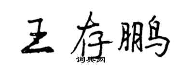 曾慶福王存鵬行書個性簽名怎么寫
