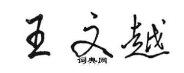 駱恆光王文越行書個性簽名怎么寫