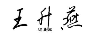 王正良王升燕行書個性簽名怎么寫