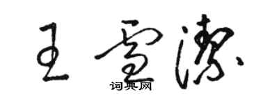 駱恆光王雪潔草書個性簽名怎么寫